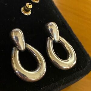 Monet Vintage Silver Teardrop Earrings